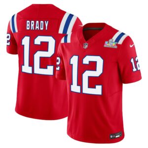 Men's New England Patriots #12 Tom Brady Red F.U.S.E. Vapor Limited Stitched Football Jersey