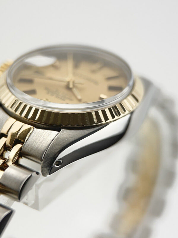 57_071519c4-ef1b-4498-8ba4-8f6456761901 Rolex Datejust Tiffany Dial Gold Steel Champagne Dial 26mm Automatic Watch 6917