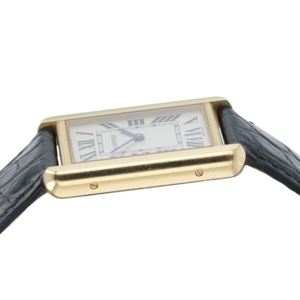 Cartier Tank Solo Silver Dial 18k Yellow Gold 27x35mm Quartz Men’s Watch 3167