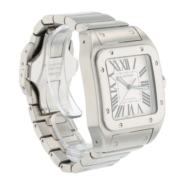 Cartier Santos 100 Stainless Steel Silver Dial 38mm Automatic Mens W20073X8