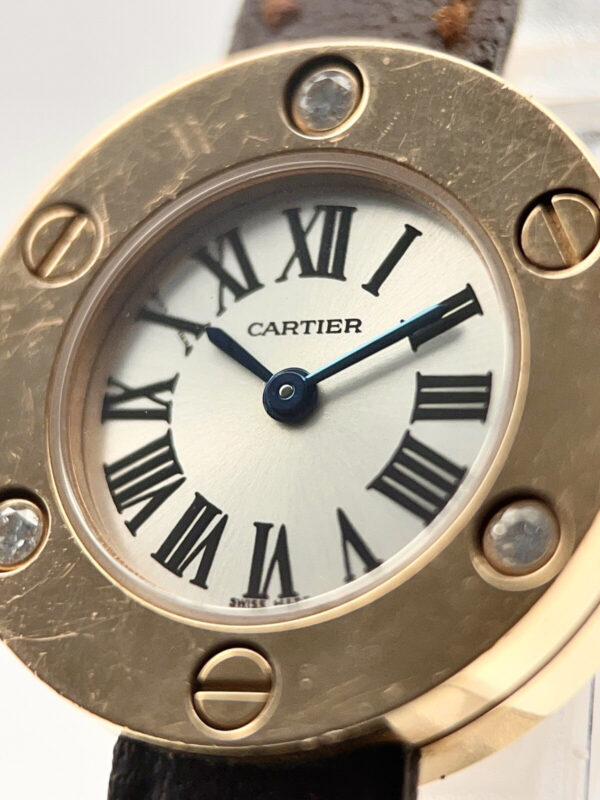 Cartier Love Watch Quartz 23mm Silver 18k Rose Gold Factory Diamonds Watch Only