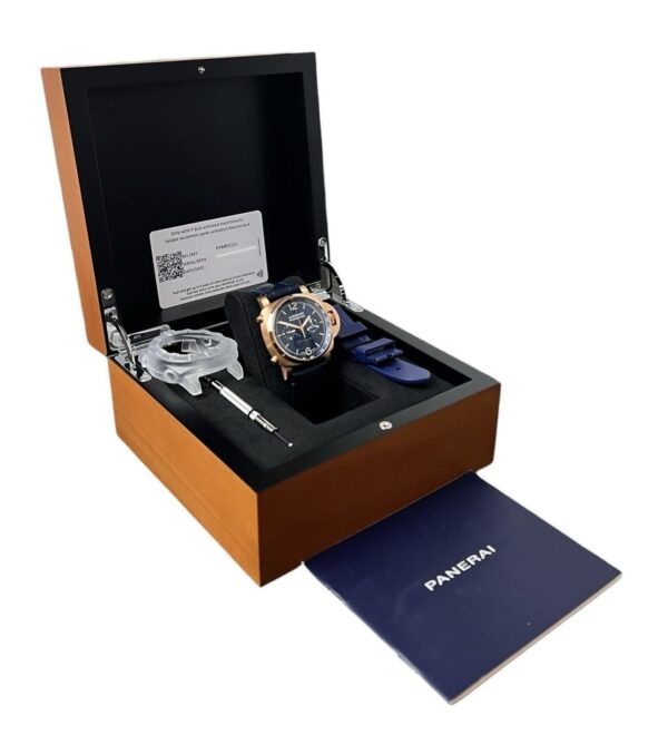 57_266048ec-4da3-46e2-9cb6-3eed74dbb764 Panerai Luminor Marina 18k Rose Gold Blue Dial 44mm Automatic Mens PAM01111
