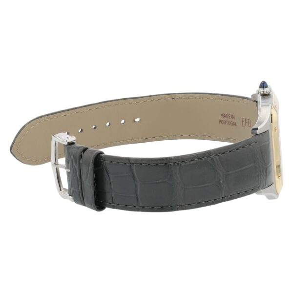 57_2aea4732-d45a-4ffb-945f-cc72c134b649 Cartier Santos Dumont Gold & Steel Silver Dial Manual Wind Men’s Watch W2SA0034