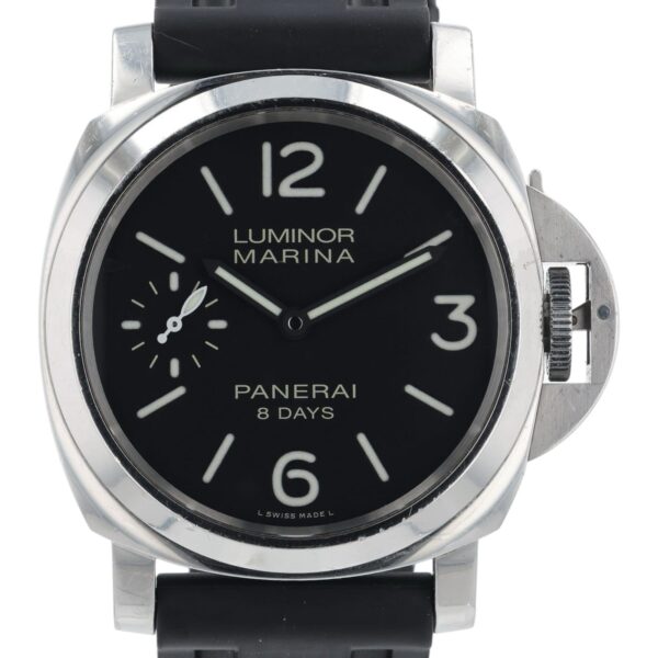 Panerai Luminor Marina 8 Days Steel Black Dial 44mm Manual Wind Mens PAM00510