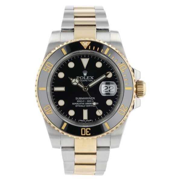 Rolex Submariner Black Dial Gold & Steel 40mm Automatic Men’s Watch 116613LN