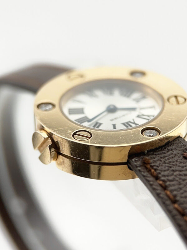 Cartier Love Watch Quartz 23mm Silver 18k Rose Gold Factory Diamonds Watch Only