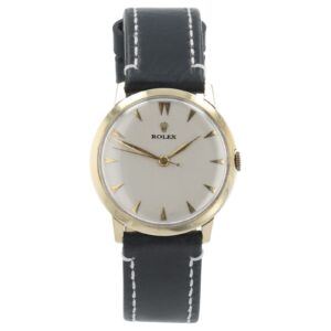 Rolex Vintage Silver Dial 14k Solid Gold 33mm Manual Wind Men’s Watch 3038