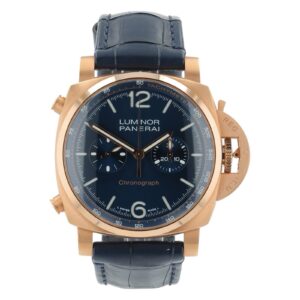 Panerai Luminor Marina 18k Rose Gold Blue Dial 44mm Automatic Mens PAM01111