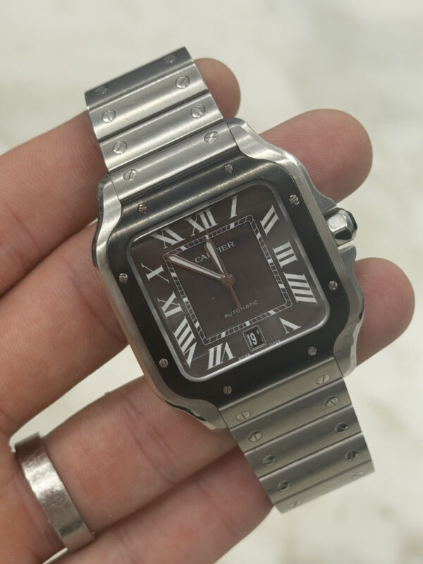 Cartier Santos Stainless Steel Grey Dial 39.8mm Automatic Men’s Watch WSSA0037