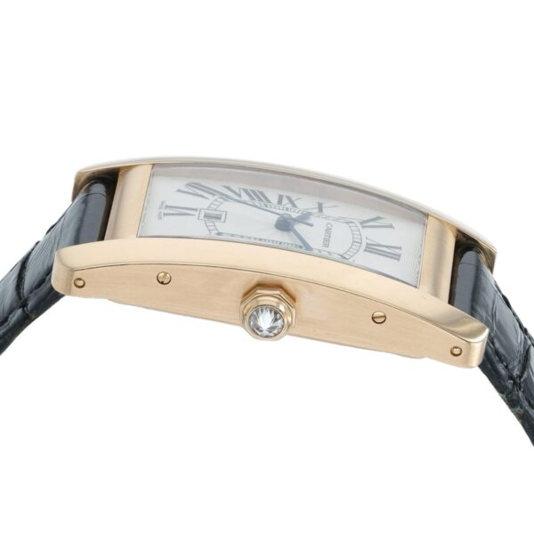 57_4e0c19b7-b70c-4963-821b-e346bcfb37c4 Cartier Tank Americaine 18k Rose Gold Silver Dial 26mm Auto Mens Watch W262003