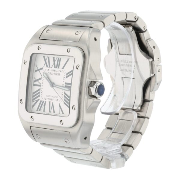 Cartier Santos 100 Stainless Steel Silver Dial 38mm Automatic Mens W20073X8