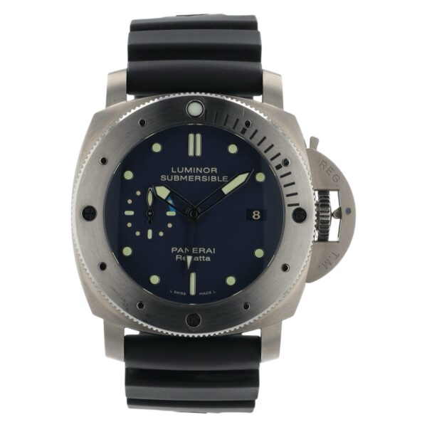 Panerai Luminor Submersible Titanium Blue Dial 47mm Automatic Mens PAM00371