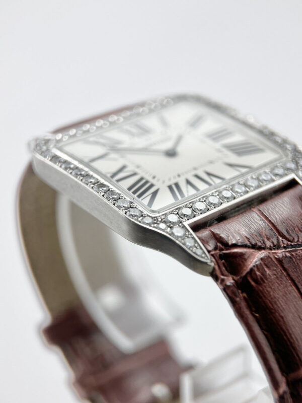 57_590151a6-fc25-4d08-90fb-6a4fe00c5a04 Cartier Santos Dumont Manual Wind 35mm 18k White Gold – AM Diamonds