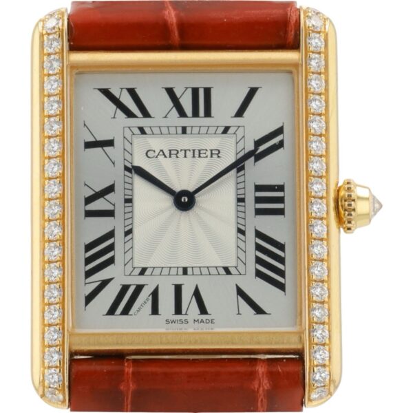Cartier Tank Louis 18k Rose Gold Silver Dial 33x25mm Manual Wind Watch WJTA0038