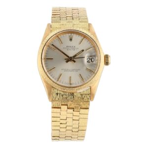 57_5df8ab3c-2c84-4bb3-b44a-2902e2573e7f Rolex Date 18k Yellow Gold 31mm Silver Color Dial Automatic Women’s Watch 6629