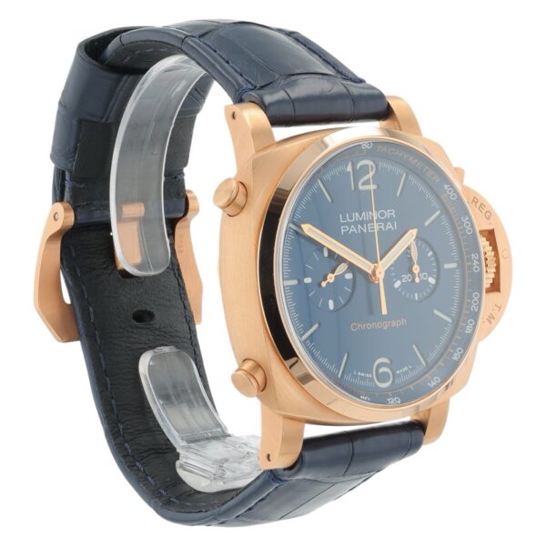 57_6243d8c8-792c-4d51-9277-f9787d5a239e Panerai Luminor Marina 18k Rose Gold Blue Dial 44mm Automatic Mens PAM01111