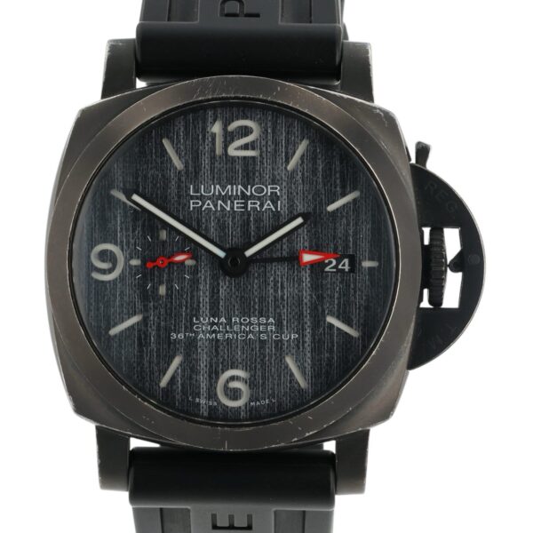 57_664d4f9c-81a8-40fa-9c1f-61e1e30f9670 Panerai Luminor Luna Rossa Titanium Grey Dial 44mm Automatic Mens Watch PAM01036