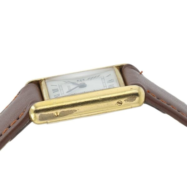 Cartier Tank White Dial Gold Plated 21mm Manual Wind Women’s Watch