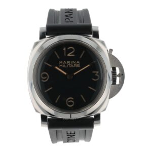 57_76d055e8-e33e-437f-9745-321d6a6cffee Panerai Marina Militare Black Dial Steel 47mm Manual Wind Mens Watch PAM00673