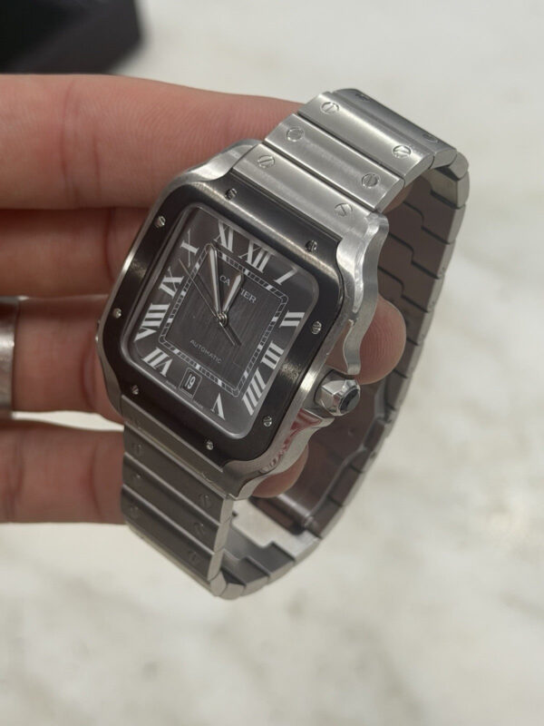 Cartier Santos Stainless Steel Grey Dial 39.8mm Automatic Men’s Watch WSSA0037