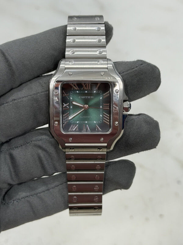 Cartier Santos Stainless Steel Green Dial 35mm Automatic Men’s Watch WSSA0061