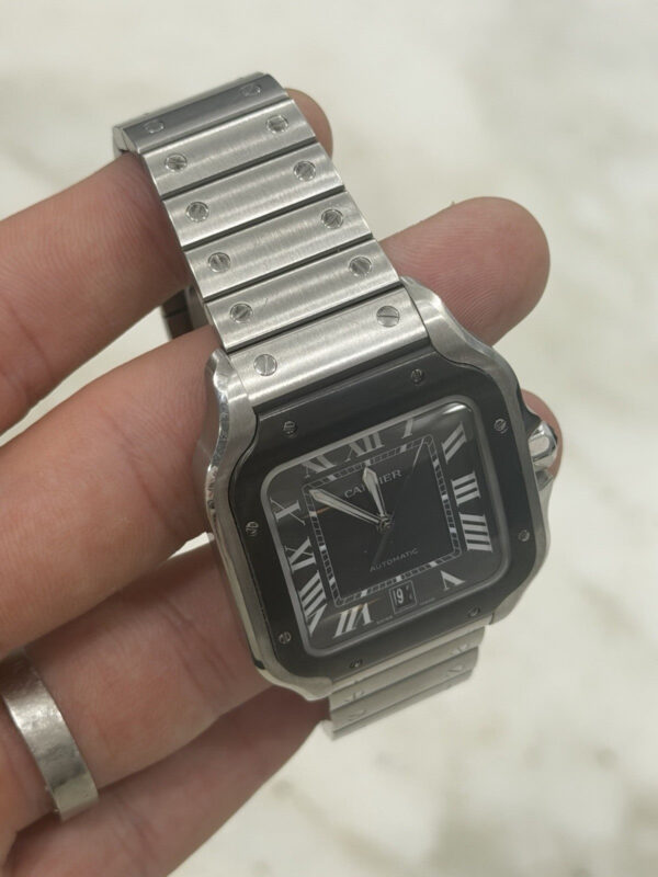 Cartier Santos Stainless Steel Grey Dial 39.8mm Automatic Men’s Watch WSSA0037