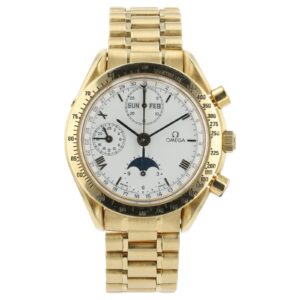 57_87be5489-234b-4def-83fe-5af8d0804558 Omega Speedmaster 18k Yellow Gold White Dial 39mm Automatic Mens Watch 175.0034