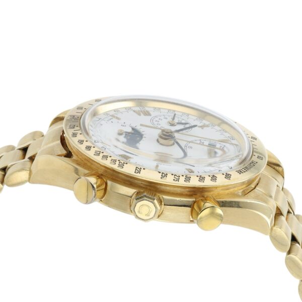 Omega Speedmaster 18k Yellow Gold White Dial 39mm Automatic Mens Watch 175.0034