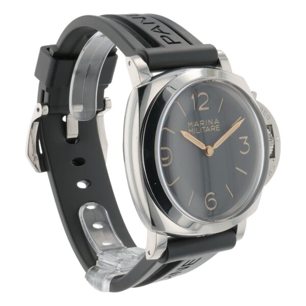 57_8cfde163-0f43-4aa4-85e3-00cae06f0744 Panerai Marina Militare Black Dial Steel 47mm Manual Wind Mens Watch PAM00673