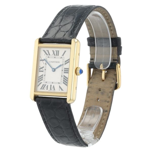 Cartier Tank Solo Silver Dial 18k Yellow Gold 27x35mm Quartz Men’s Watch 3167