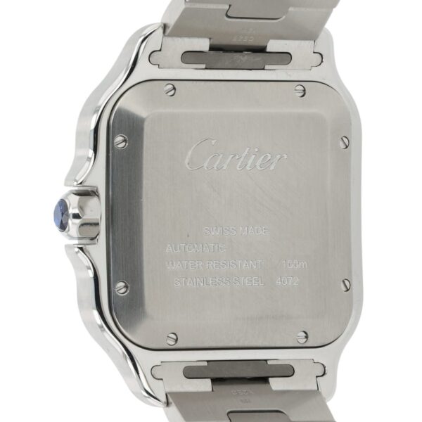 57_9a48e055-6bf8-4ea2-8645-c83fb85f0d4d Cartier Santos Stainless Steel Blue Dial 39.8mm Automatic Men’s Watch WSSA0013