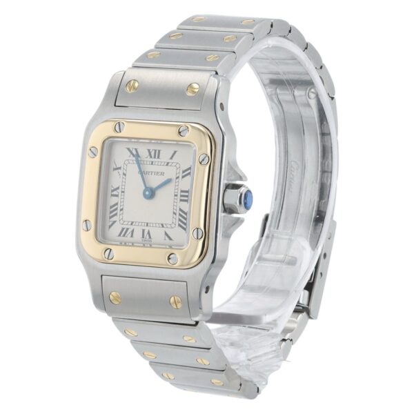 57_9b5344d4-5c0f-4199-ab54-02c62b9e756c Cartier Santos Gold & Steel Silver Dial 24mm Quartz Women’s Watch 1057930