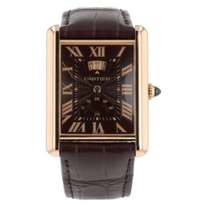 57_a00600b8-b834-428c-8c50-a86b3fca0762 Cartier Tank Louis 18 Rose Gold Brown Dial Manual Wind Men’s Watch W1560002