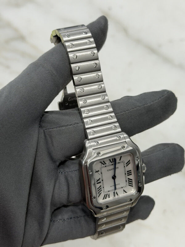 2024 Cartier Santos WSSA0029 Automatic Stainless White Dial Midsize Watch 35mm