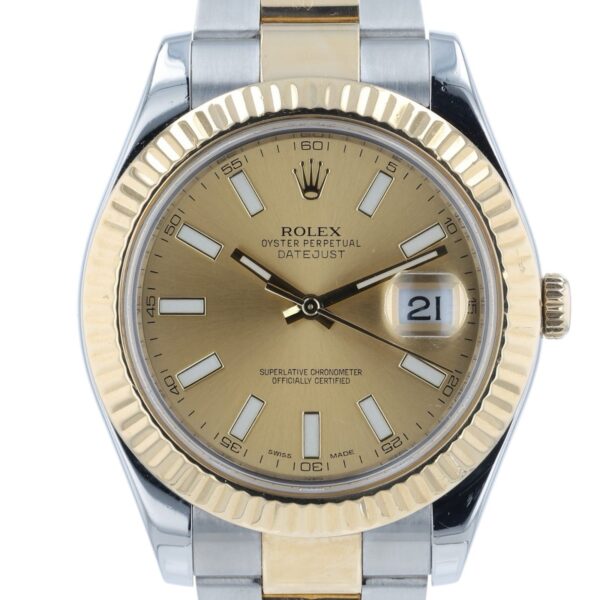 57_a68f17c3-193b-4e3d-88a0-114582b7b667 Rolex Datejust II Gold & Steel Champagne Dial 41mm Automatic Men’s Watch 116333