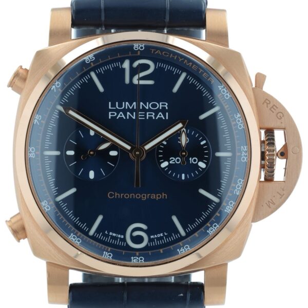 57_bd19bbf9-b819-41b5-9e26-e5e437dae935 Panerai Luminor Marina 18k Rose Gold Blue Dial 44mm Automatic Mens PAM01111