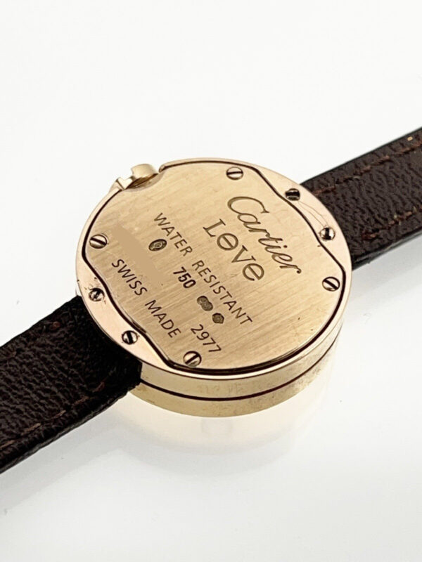 Cartier Love Watch Quartz 23mm Silver 18k Rose Gold Factory Diamonds Watch Only