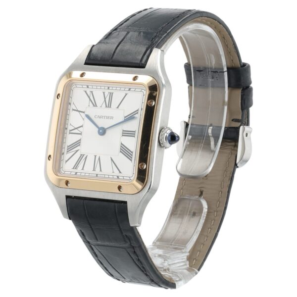 Cartier Santos Dumont Silver Dial Steel and Gold 31mm Quartz Watch W2SA0011