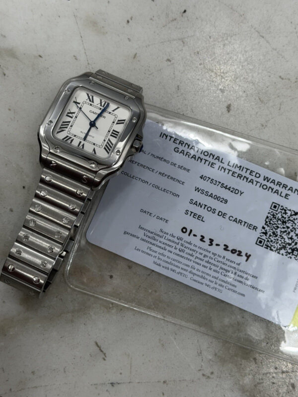 2024 Cartier Santos WSSA0029 Automatic Stainless White Dial Midsize Watch 35mm