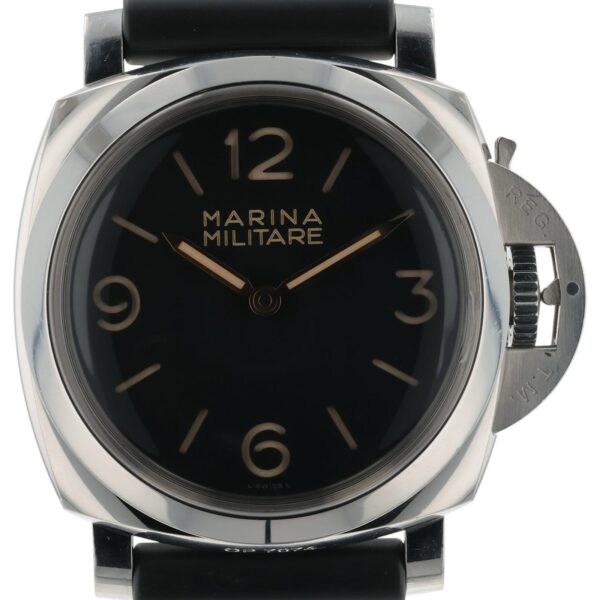 57_d4fe32b6-4ab5-47f1-8efb-768cd7098c76 Panerai Marina Militare Black Dial Steel 47mm Manual Wind Mens Watch PAM00673