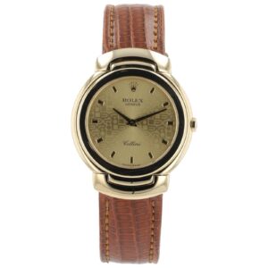 Rolex Cellini 18k Yellow Gold Champagne Dial 33mm Quartz Unisex Watch 6622