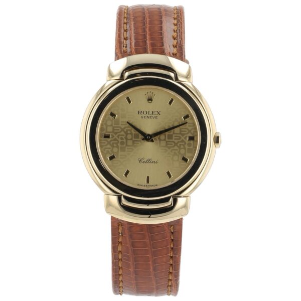 57_d7366049-ab78-4571-b74b-a333b7f40e9a Rolex Cellini 18k Yellow Gold Champagne Dial 33mm Quartz Unisex Watch 6622