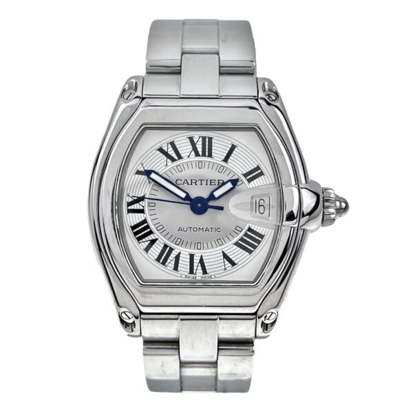 Cartier Roadster 2510 Automatic Silver Roman Dial Watch Large Size 37mm Watch