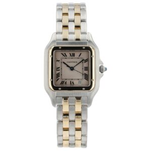 57_eef06459-9adf-4dba-a4e6-e8625bf591c3 Cartier Panthere Silver Dial Gold and Steel 27mm Quartz Unisex Watch 110000R