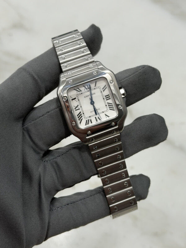 2024 Cartier Santos WSSA0029 Automatic Stainless White Dial Midsize Watch 35mm