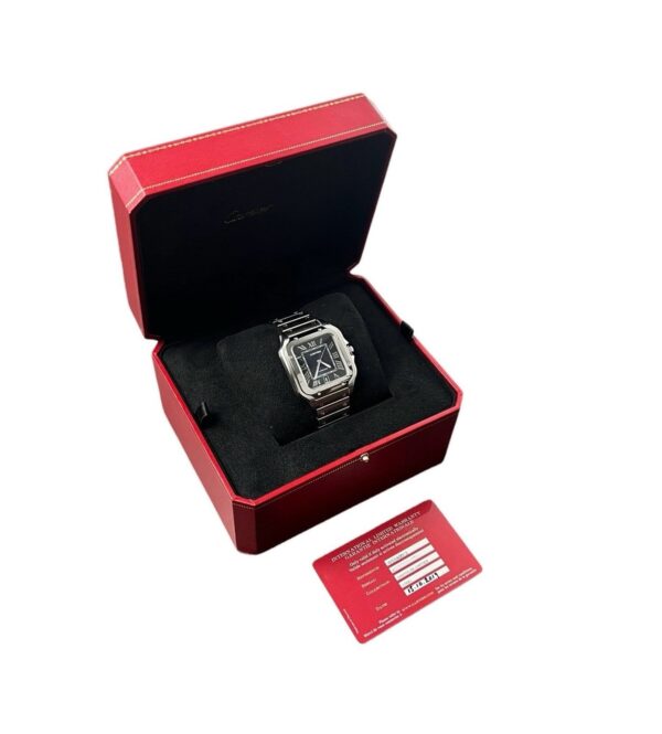 57_fd8f882f-c2e2-4532-9e88-81f43e861d60 Cartier Santos Stainless Steel Blue Dial 39.8mm Automatic Men’s Watch WSSA0013